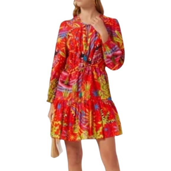 FARM Rio Dresses & Skirts - NEW FARM RIO Magic Forest Cotton Mini Dress M Tropical Dopamine Colorful Boho
